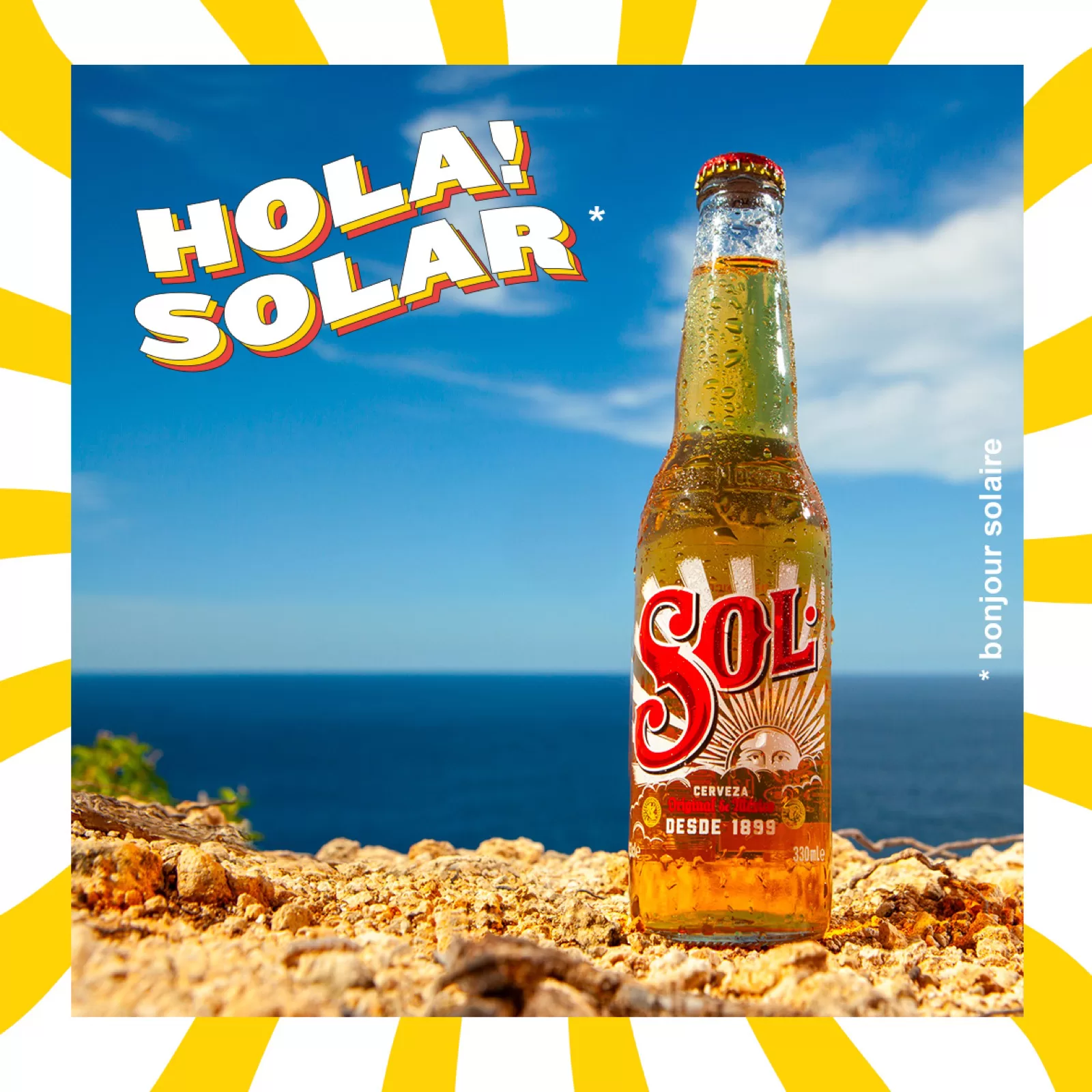 Campagne Sol, bouteille face à la mer